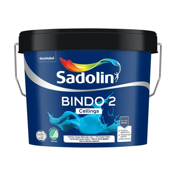 Фарба для стелі абсолютно матова емульсійна Sadolin Bindo 2 Білий BW 9л