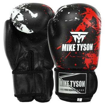 Рукавички боксерські на липучці PVC MIKE TYSON VL-8448 12 унції чорний
