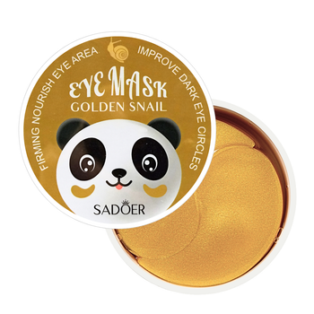 Патчі під очі від темних кіл Sadoer Golden Snail з муцином равлика 60 шт (SD98436)
