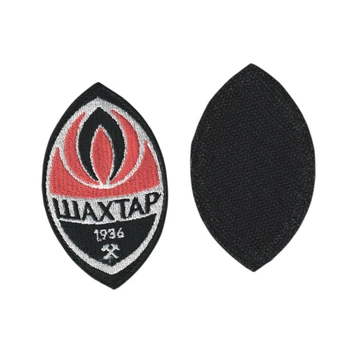 Шеврон патч на липучке Шахтер, оранжевый, 6*9см