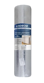 Отражающая изоляция за радиаторы АЛЮФОМ, 3 мм х 600 мм х 5 м