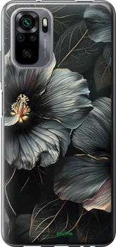 Чохол на Xiaomi Redmi Note 10 Чорні квіти "6031u-2277-70447"