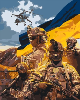 Картина за номерами Зберігаймо спокій і віримо у ЗСУ (с) 40x50 см Origami (LW3227)