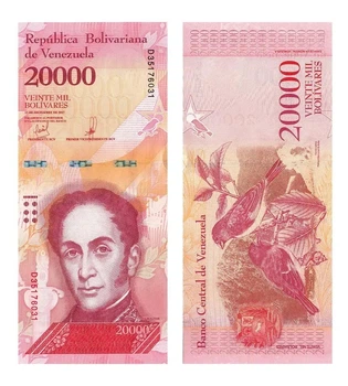 Банкнота 20000 боліварів Венесуела 2017 рік UNC