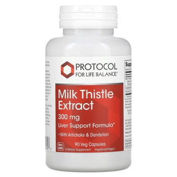 Розторопша пятніста, Milk Thistle Extract, Protocol for Life Balance, екстракт, 300 мг, 90 веганських капсул (PRT-14739)