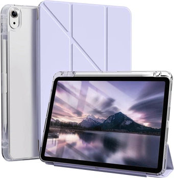 Чехол обложка Transparent Y-Fold desing + Right Pencil Holder BBM1 для iPad 10 2022/2024 10.9"/iPad 11" 2025 (A16) Сиреневый