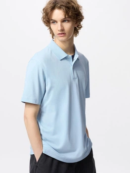Поло длинное мужское Uniqlo 704643086 2XL Голубое (1159852370)