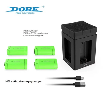 Аккумуляторы-зарядное устройство Dobe для геймпадов Xbox Series X S One S 1400 mah 4шт в комплекте