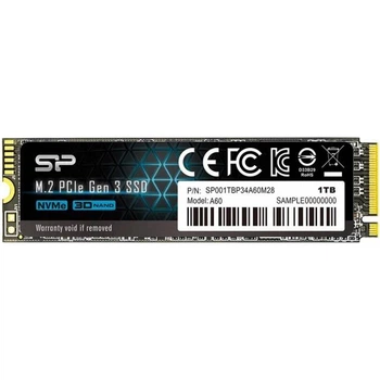 SSD диск Silicon Power P34A60 1TB NVMe M.2 2280 PCIe 3.0 x4 3D