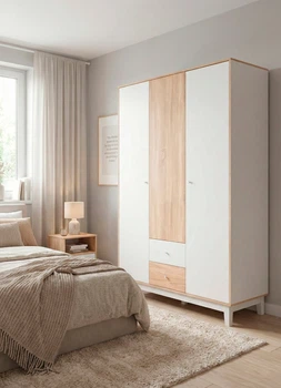 Шкаф 3Д2Ш Мебель-Сервис Глория Дуб самоа/Белый