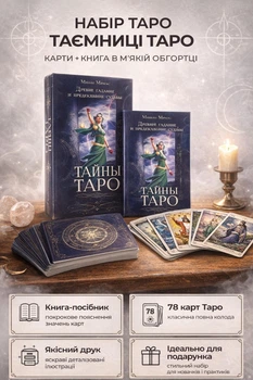Набір карти таємниці таро колода + книга в мякій обкладинці гадальні для ворожіння гадання передбачення початківців посібник тлумачень