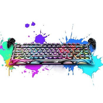 Геймерська магнітна механічна клавіатура з HOT SWAP GRAVASTAR Mercury V75 Pro, HE Magnetic Switch, 8k, RGB, 80key УКР/АНГЛ Neon Graffiti/Чорна (GS_V75_PRO_U_CG_BLK)