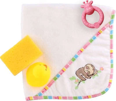 Банний рушник для ляльок Heless Пухнастий лінивець з аксесуарами 1520214 (4001949002793)