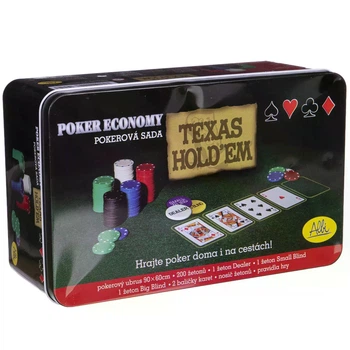 Набір для покеру в металевій коробці Texas Holdem Poker set Zelart 200 фішок з сукном