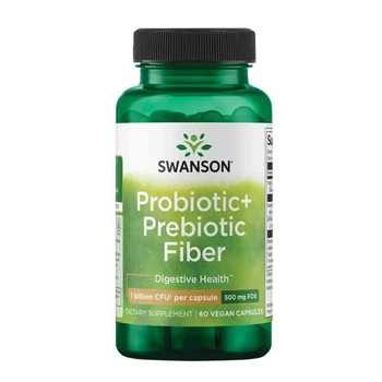 Комплекс пробіотиків та пребіотиків Swanson Probiotic+ Prebiotic Fiber 1 Billion Cfu 60 vcaps (1086-2023-10-5871)