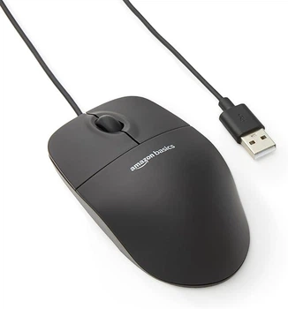 Комп'ютерна мишка, USB-мишка Amazon Basics 3 кнопки Чорна