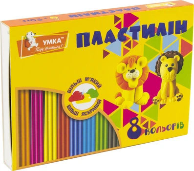 Пластилін 8 кольор. 160гр "Умка" зі стеком №ПЛ74 (20)(80)