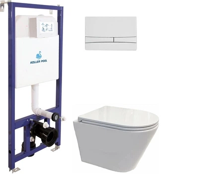 Инсталляция KOLLER POOL Dune 1200SL + панель смыва Integro Cosmo White + подвесной унитаз Orion с сиденьем Soft Close дюропласт