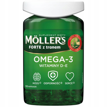 Риб'ячий жир у капсулах з транем, Моллерс Форте, Mollers forte, 112 шт