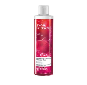 Увлажняющий гель для душа Avon Senses Малиновое удовольствие Raspberry Delight Shower Gel с малиной и черной смородиной (Raspberry & Cassis scent) 250 мл