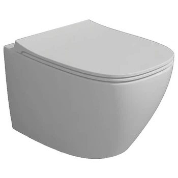 Унітаз підвісний Simas Juniper JU18/F85 /JU004 безобідковий із сидінням Soft Close, турбозмив Vertigo, білий матовий