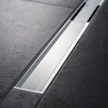 Душовий канал Geberit CleanLine20 Basic 154.454.00.1, сифон з гідрозатвором 50 мм та накладкою 60 см із матової нержавіючої сталі, для висоти вирівнювальної стяжки до 90 мм на трапі