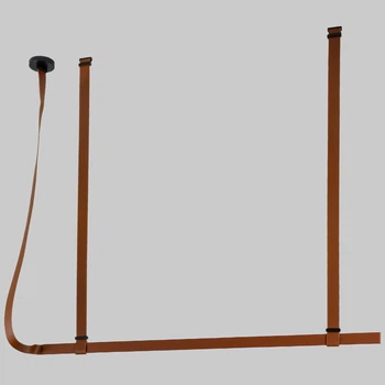 Дизайнерская люстра коричневая подвесная из эко-кожи 160см (83-MD1727 (1500) BROWN)