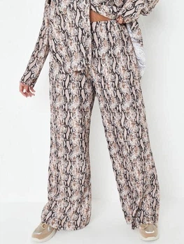 Штани Missguided R9348121 32 зміїний принт хакі