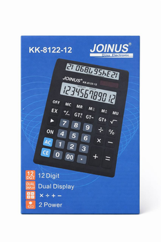 Калькулятор Joinus KK-8122-12, с двойным дисплеем и солнечной батареей