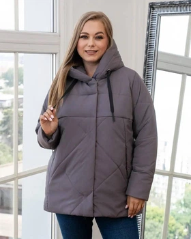 Женская демисезонная куртка большого размера UF-fashion МТ-00157 62 сиреневый