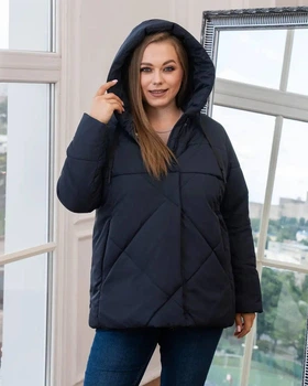 Демисезонная куртка женская большого размера UF-fashion МТ-00157 56 синий