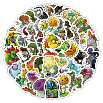 Стикерпак Зомби против Растений набор наклеек GeekLand Plants vs. Zombies 60 штук