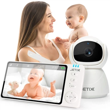 Поворотная видеоняня JETIX BabyCam 5 с двухсторонней связью до 300м и 5" HD экраном