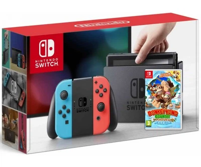Nintendo Switch Neon Blue-Red + Игра Donkey Kong Country: Tropical Freeze