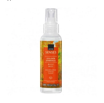 Освіжаючий лосьйон-спрей для тіла Avon Senses Golden Embrace Body Mist Golden Spice & Moss Scent Золоті обійми з теплими спеціями та мохом 100 мл