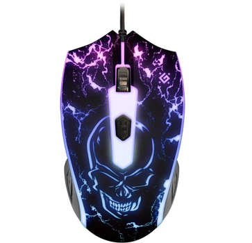 Игровая мышь Defender Overmatch GM-069, проводная, USB, 4 кнопки, 2400 dpi, подсветка, черная (LKMTR_801555)