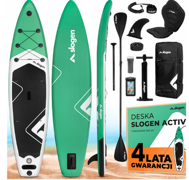 Надувна дошка для плавання SUP BOARD ACTIVE Slogen 350 см з веслом і насосом, універсальний набір для відпочинку