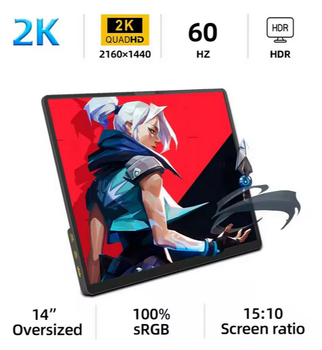 Портативный монитор ZSUS 14A-2K Black 2160х1440