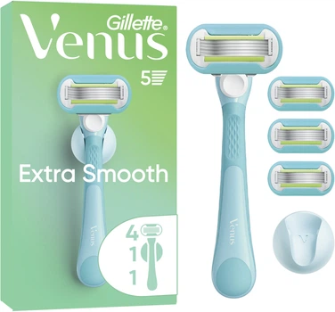 Станок для гоління жіночий (бритва) Venus Extra Smooth з 4 змінними картриджами + гачок для бритви (8700216969956)