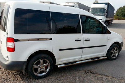 Боковые трубы (2 шт., нержавейка) 60 мм, Стандартная база для Volkswagen Caddy 2004-2010 гг
