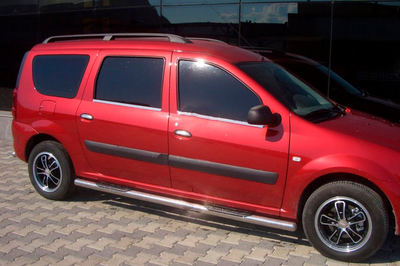 Боковые трубы (2 шт., нержавейка) 60 мм, голые трубы для Dacia Logan MCV 2004-2014 гг