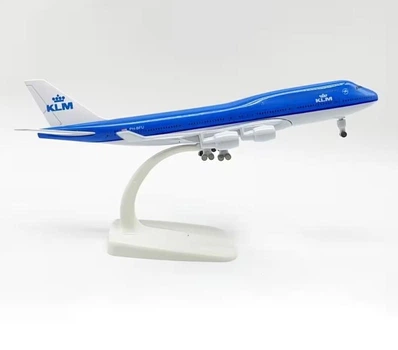 Модель самолета Boeing 747 KLM 1:300, металлическая литая модель пассажирского авиалайнера 20 см