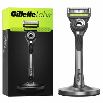 Станок Gillette Labs із миючим елементом 5 лез з 1 змінним картриджем і магнітною док-станцією Silver