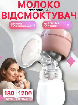 Молоковідсмоктувач електричний портативний з акумулятором бездротовий
