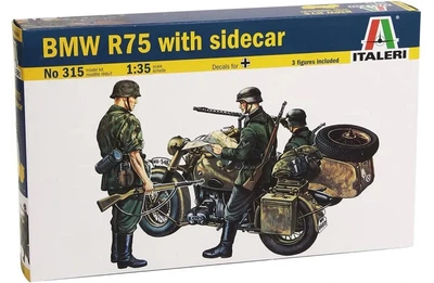 Збірна модель 1:35 мотоцикли BMW R75 з коляскою Italeri 0315