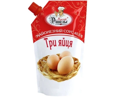 Майонезный соус Три яйца 40,5% 500 g TM "Кухар Ришелье"