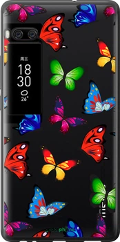 Чехол на Meizu Pro 7 Plus Красочные мотыльки "4761u-1131-70447"
