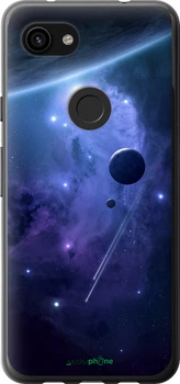 Чехол на Google Pixel 3a Планеты в синем космосе "171u-1700-70447"