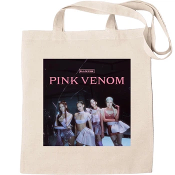 Еко-Сумка для шопінгу Blackpink pink venom 5 Бежевий