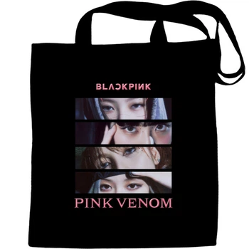 Еко-Сумка для шопінгу Blackpink pink venom Чорний